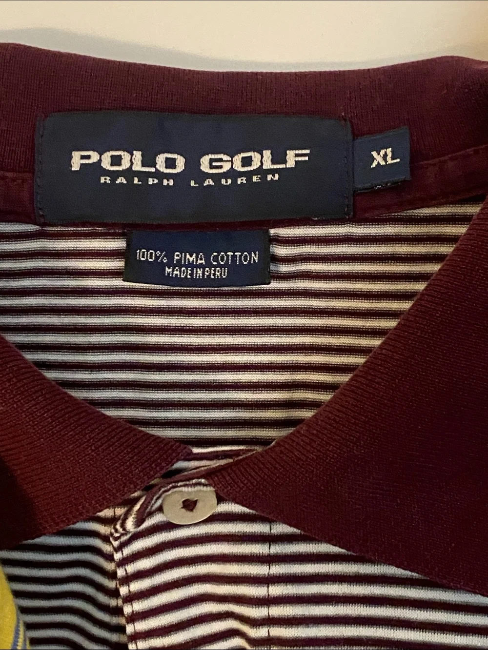 2 Polo Golf Striped Polo Shirts 100% Pima Cotton Size XL